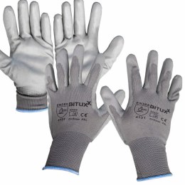 Rękawice robocze ochronne z powłoką poliuretanową Bituxx rozmiar S-XXL 5 par