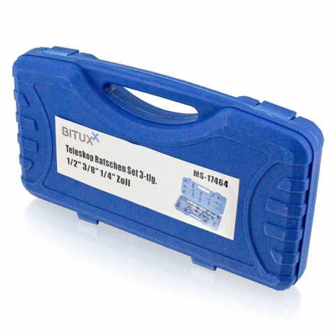 Grzechotki w walizce komplet narzędzi regulowane 1/2" 1/4" 3/8" BITUXX Grzechotki w walizce komplet narzędzi regulowane 1/2" 1/4" 3/8" BITUXX