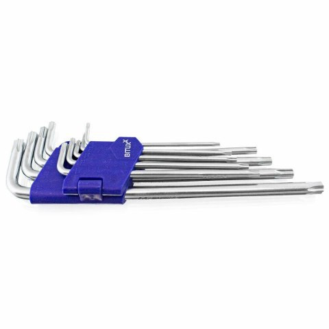 Zestaw Kluczy Bituxx Torx 9 elementów T10-T50 w organizerze Uniwersalne Zestaw Kluczy Bituxx Torx 9 elementów T10-T50 w organizerze Uniwersalne