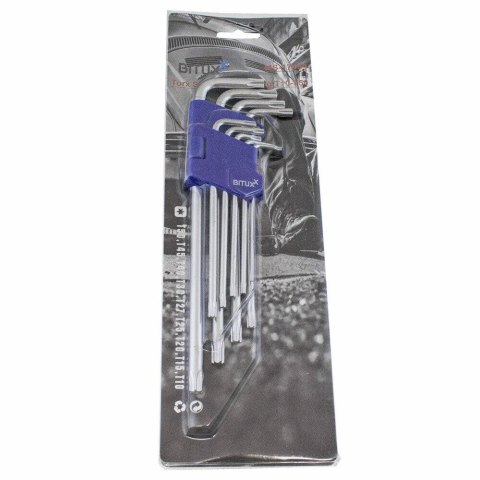 Zestaw Kluczy Bituxx Torx 9 elementów T10-T50 w organizerze Uniwersalne Zestaw Kluczy Bituxx Torx 9 elementów T10-T50 w organizerze Uniwersalne