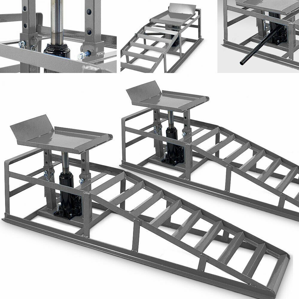 Zestaw Ramp z podnośnikiem Hydraulicznym Rampy najazdowe 4t BITUXX Zestaw Ramp z podnośnikiem Hydraulicznym Rampy najazdowe 4t BITUXX