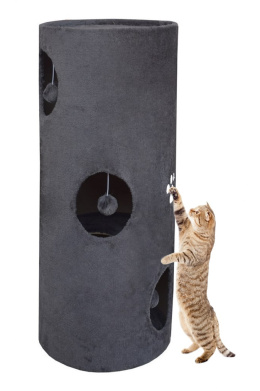 Siwa Tuba dla kotów 100cm wysoka z sizalem Drapak z mata do drapania