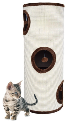 Tuba Brązowy Drapak dla kotów stabilny duża wieża lokum dla kota z sizalem