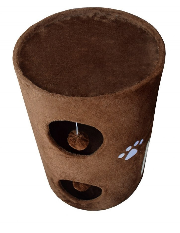 BRĄZOWA TUBA DLA KOTA LEGOWISKO PLUSZOWE Z MATĄ SIZALOWĄ DO DRAPANIA DRAPAK 58CM BRĄZOWA TUBA DLA KOTA LEGOWISKO PLUSZOWE Z MATĄ SIZALOWĄ DO DRAPANIA DRAPAK 58CM