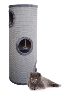 Siwa Tuba pokryta sznurem sizalowym Drapak dla kota wieża 100cm duża stabilna