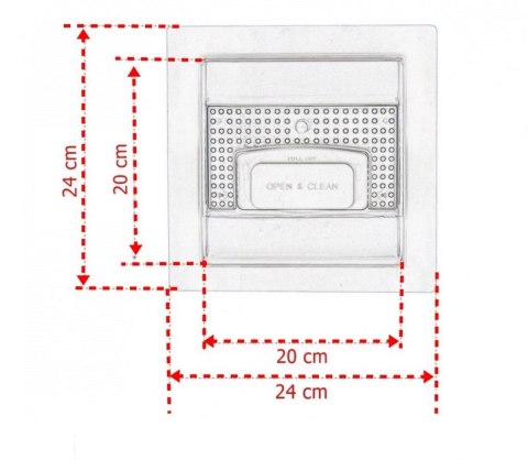 Odpływ kwadratowy prysznicowa 20x20cm stal nierdzewna z maskownicą Edelstahl Odpływ kwadratowy prysznicowa 20x20cm stal nierdzewna z maskownicą Edelstahl