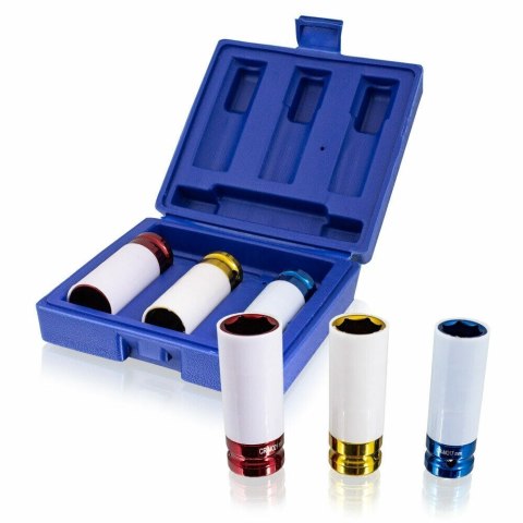 Zestaw nakrętek Nasadek udarowych 3szt 1/2'' Bitux stal CrV Klucze do warsztatu Zestaw nakrętek Nasadek udarowych 3szt 1/2'' Bitux stal CrV Klucze do warsztatu