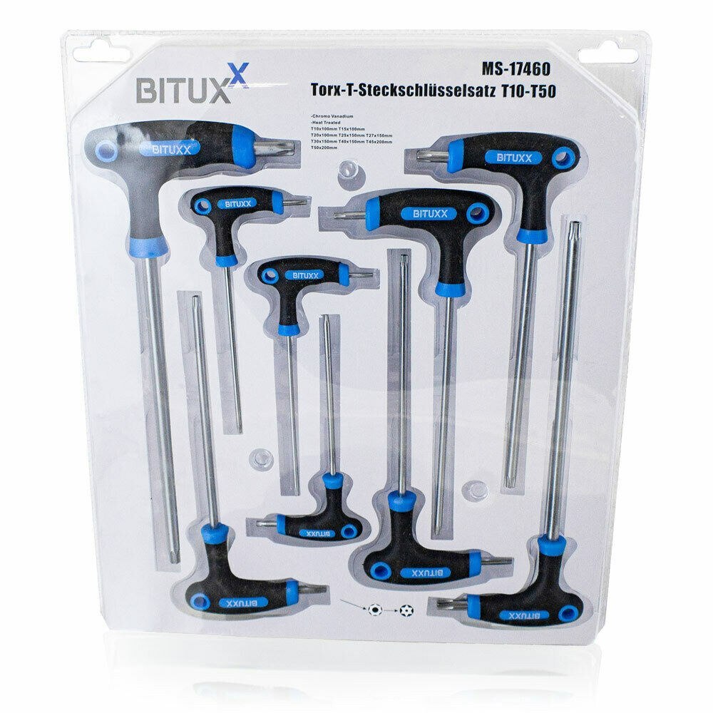 ZESTAW KLUCZY TORX L Z RĘKOJEŚCIĄ T10-T50 9 ELEMENTÓW BITUXX ZESTAW KLUCZY TORX L Z RĘKOJEŚCIĄ T10-T50 9 ELEMENTÓW BITUXX