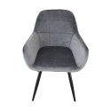 Krzesła/Fotele Welurowe welur Antracytowe nowoczesny styl 2 szt do salonu