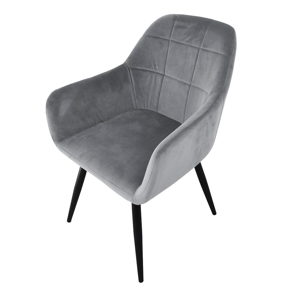 Fotel Welurowy Krzesło welur szare do salonu/pokoju uszak nowoczesny wygodny