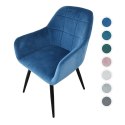 Fotel Welurowy Krzesło welur szare do salonu/pokoju uszak nowoczesny wygodny