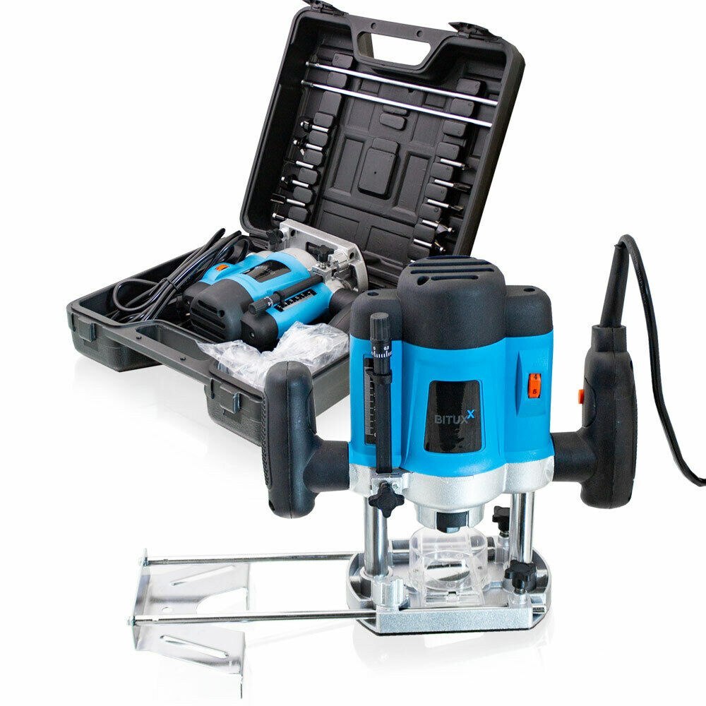 Frezarka do krawędzi 1200W 12 głowic w walizce górnowrzecionowe komplet Frezarka do krawędzi 1200W 12 głowic w walizce górnowrzecionowe komplet