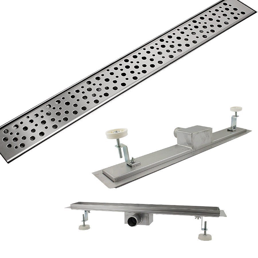 Odpływ liniowy/podłogowy Tropfen 130cm z syfonem niskim ze stali nierdzewnej Odpływ liniowy/podłogowy Tropfen 130cm z syfonem niskim ze stali nierdzewnej
