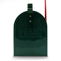 Skrzynka pocztowa na listy w stylu Amerykańskim Zielona z czerwoną flagą