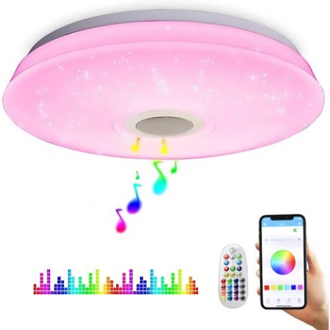Sufitowa Lampa energooszczędna SMART z efektem gwiazd głośnik 24W Sufitowa Lampa energooszczędna SMART z efektem gwiazd głośnik 24W