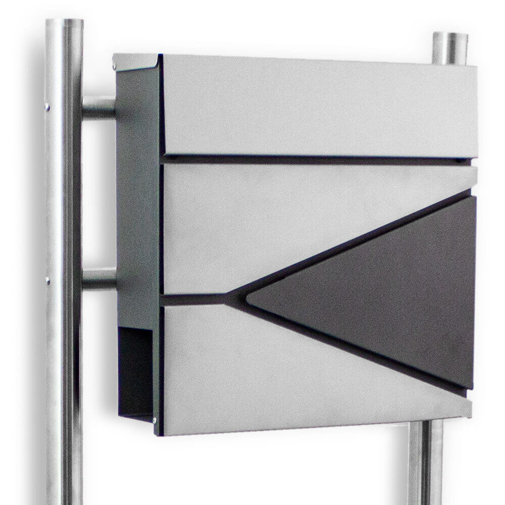 Skrzynka pocztowa na stojaku ze stali inox z gazetnikiem mocna odporna Skrzynka pocztowa na stojaku ze stali inox z gazetnikiem mocna odporna