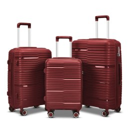 Zestaw walizek podróżnych 3szt Barut Czerwone ABS 4 kółka 360° rączka teleskopowa