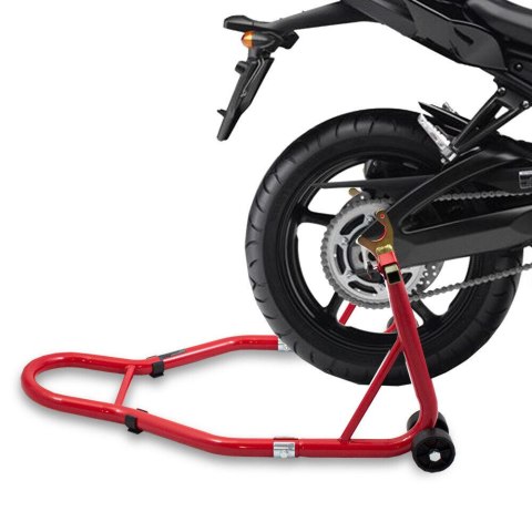 Stojak motocyklowy czerwony uchwyt podnośnik 250kg tylne koło 21-34cm motor Stojak motocyklowy czerwony uchwyt podnośnik 250kg tylne koło 21-34cm motor