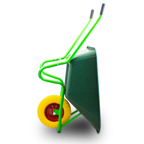 Taczka Ogrodowa/Budowlana Jednokołowa PU 100L 250kg Misa PVC Żółte Koło Taczka Ogrodowa/Budowlana Jednokołowa PU 100L 250kg Misa PVC Żółte Koło