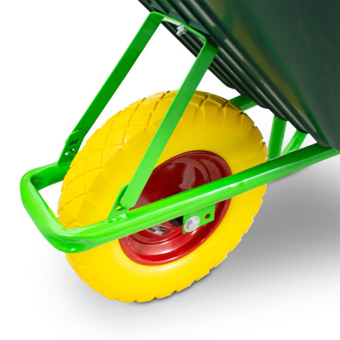 Taczka Ogrodowa/Budowlana Jednokołowa PU 100L 250kg Misa PVC Żółte Koło Taczka Ogrodowa/Budowlana Jednokołowa PU 100L 250kg Misa PVC Żółte Koło