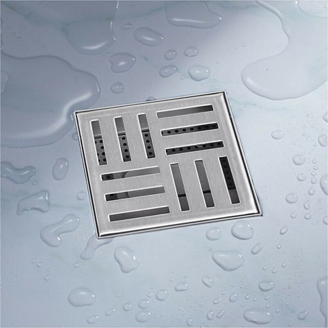 Odpływ kwadratowy prysznicowy 15x15cm kratka ściekowa stal nierdzewna Line Odpływ kwadratowy prysznicowy 15x15cm kratka ściekowa stal nierdzewna Line