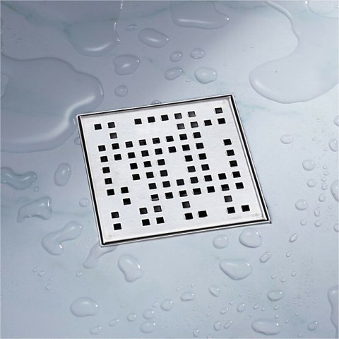 Odpływ kwadratowy prysznicowy 15x15cm stal nierdzewna kratka ściekowa Pixel Odpływ kwadratowy prysznicowy 15x15cm stal nierdzewna kratka ściekowa Pixel