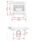 Odpływ kwadratowy kratka ściekowa prysznicowa 20x20cm stal niedzewna Pixel