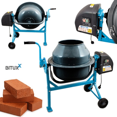 Elektryczna Betoniarka duża Stalowa do betonu 65L Kompaktowa BITUXX 220W Elektryczna Betoniarka duża Stalowa do betonu 65L Kompaktowa BITUXX 220W