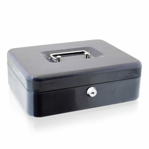 Kasetka na pieniądze metalowa ciemnoszara 25cm kasetka transportowa Kasetka na pieniądze metalowa ciemnoszara 25cm kasetka transportowa