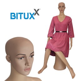 Manekin damski pełnopostaciowy siedzący wystawowy beżowy Bituxx