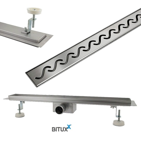 Odpływ Welle liniowy z niskim syfonem 110cm stal inox podłogowy Odpływ Welle liniowy z niskim syfonem 110cm stal inox podłogowy