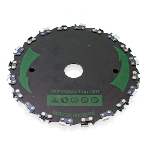 Tarcza dodatkowa/zapasowa tnąca łańcuchowa do kosy spalinowej 180mm Tarcza dodatkowa/zapasowa tnąca łańcuchowa do kosy spalinowej 180mm