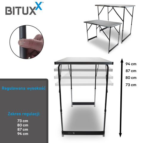 Wielofunkcyjny Stół Campingowy targowy 3 części Składany 100x60 cm Btiuxx Wielofunkcyjny Stół Campingowy targowy 3 części Składany 100x60 cm Btiuxx
