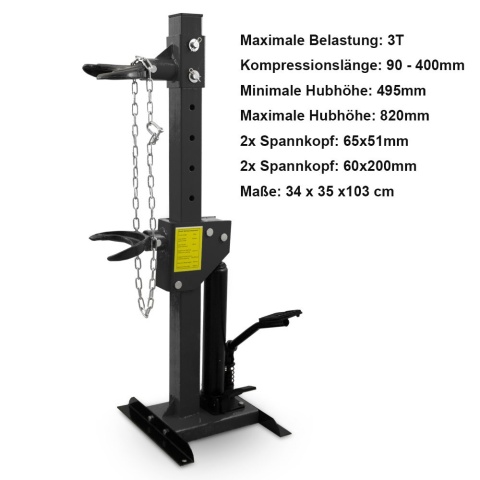 Hydrauliczny ściskacz sprężyn napinacz amortyzatorów 3T solidny Czarny napinacz Hydrauliczny ściskacz sprężyn napinacz amortyzatorów 3T solidny Czarny napinacz