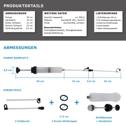 Bituxx ręczna pompka napełniająca / przelewowa 0,2 l Mocna konstrukcja