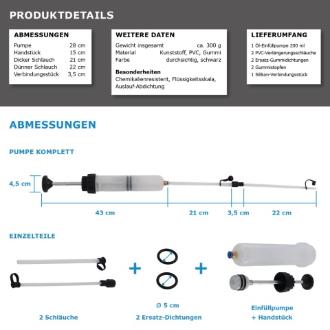 Bituxx ręczna pompka napełniająca / przelewowa 0,2 l Mocna konstrukcja