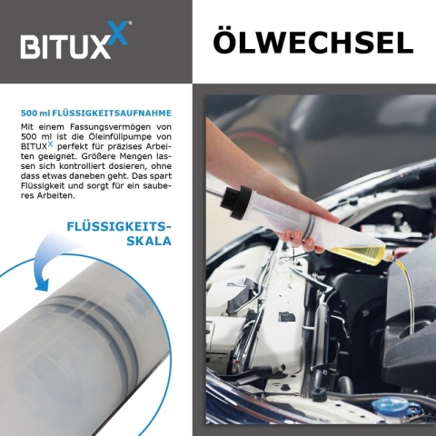 Bituxx ręczna pompka napełniająca / przelewowa 0,5 l Mocna konstrukcja