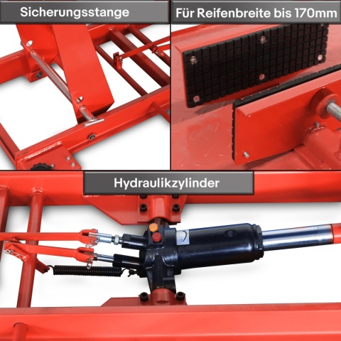 Hydrauliczny podnośnik motocyklowy Bituxx 460 kg czerwony, rampa serwisowa