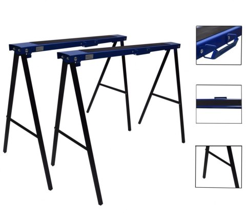 KOBYŁKI WARSZTATOWE BITUXX SKŁADANE KOZIOŁKI 2 SZTUKI NIEBIESKIE