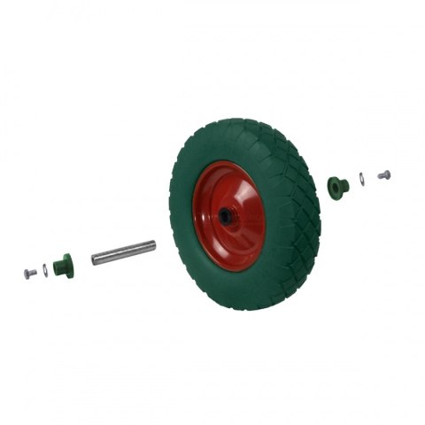 KOŁO PEŁNE DO TACZKI ZIELONE Z OŚKĄ ŁOŻYSKA 4.80 BITUXX NIEZAWODNE