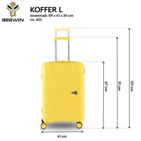 Komplet podróżny 3 walizki XL L M + kosmetyczka twarde TSA 4 kółka lekki