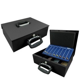 METALOWA KASETKA DO TRANSPORTOWANIA I PRZECHOWYWANIA GOTÓWKI CZARNA 35CM BILON EURO