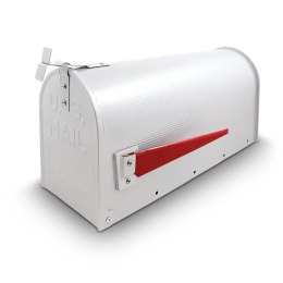 NOWOCZESNA SKRZYNKA POCZTOWA NA LISTY USA AMERYKAŃSKA BIAŁA Z FLAGĄ