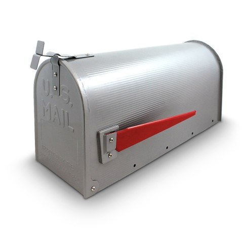 ORYGINALNA SKRZYNKA NA LISTY AMERYKAŃSKA Z UCHWYTEM ŚCIENNYM SREBRNA