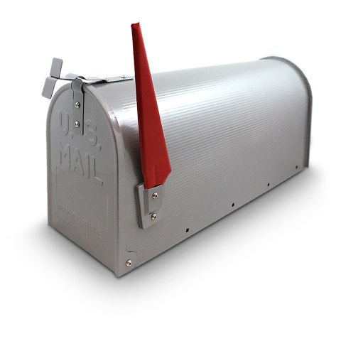 ORYGINALNA SKRZYNKA NA LISTY AMERYKAŃSKA Z UCHWYTEM ŚCIENNYM SREBRNA