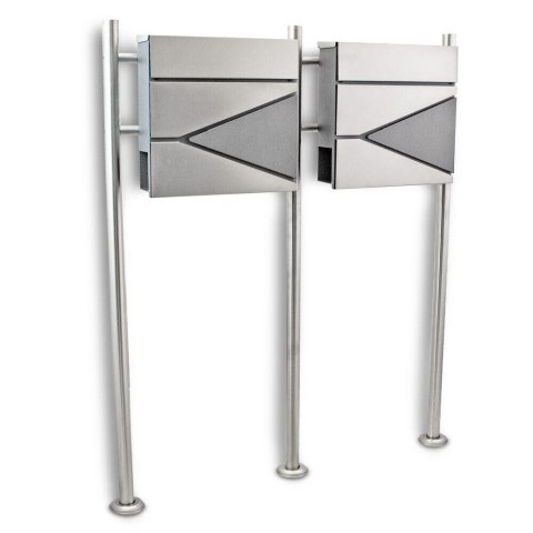 PODWÓJNA SKRZYNKA POCZTOWA NA LISTY WOLNOSTOJĄCA ZE STALI NIERDZEWNEJ