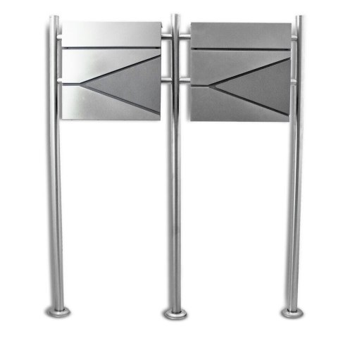 PODWÓJNA SKRZYNKA POCZTOWA NA LISTY WOLNOSTOJĄCA ZE STALI NIERDZEWNEJ