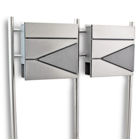 PODWÓJNA SKRZYNKA POCZTOWA NA LISTY WOLNOSTOJĄCA ZE STALI NIERDZEWNEJ