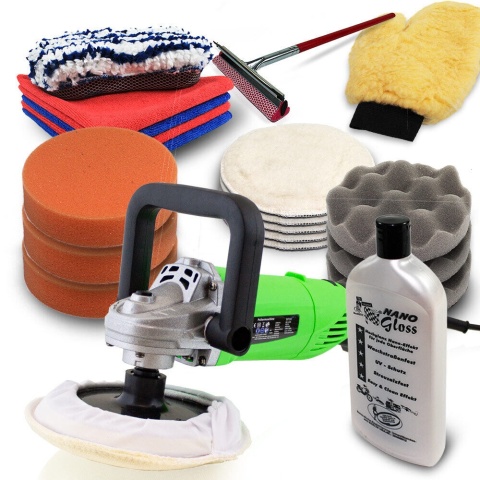 PROFESJONALNA POLERKA 950W DO LAKIERU Z ZESTAWEM AKCESORIÓW