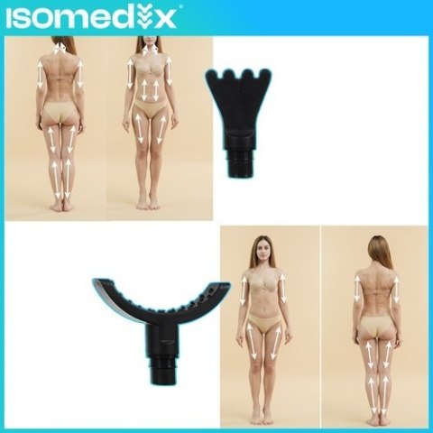 Pistolet do masażu ISOMEDIX 30 poziomów 12 końcówek masażer etui czarny